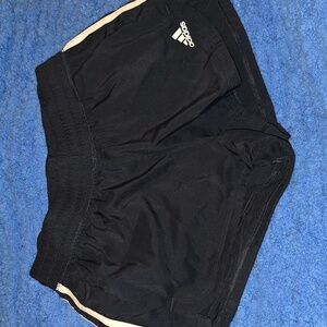 Womens Adidas Black Shorts with White Stripes